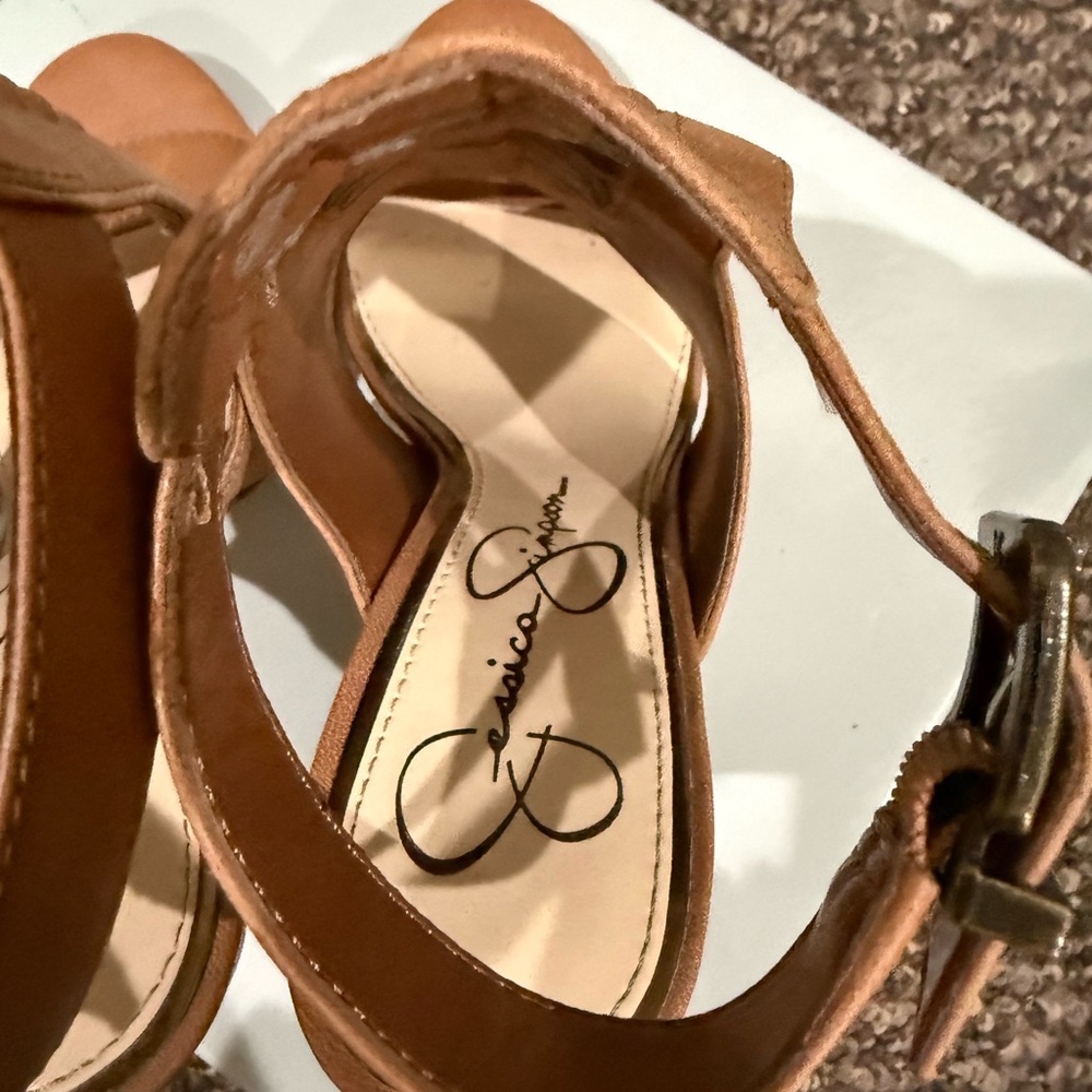 Jessica Simpson Tan Heeled Sandals - Picture 6 of 8